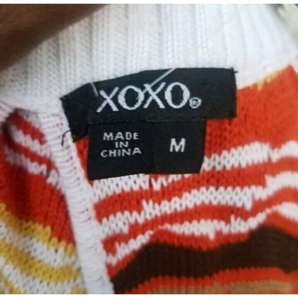 XOXO knitted chevron print multi colored dress wmns sz Med - Picture 4 of 5